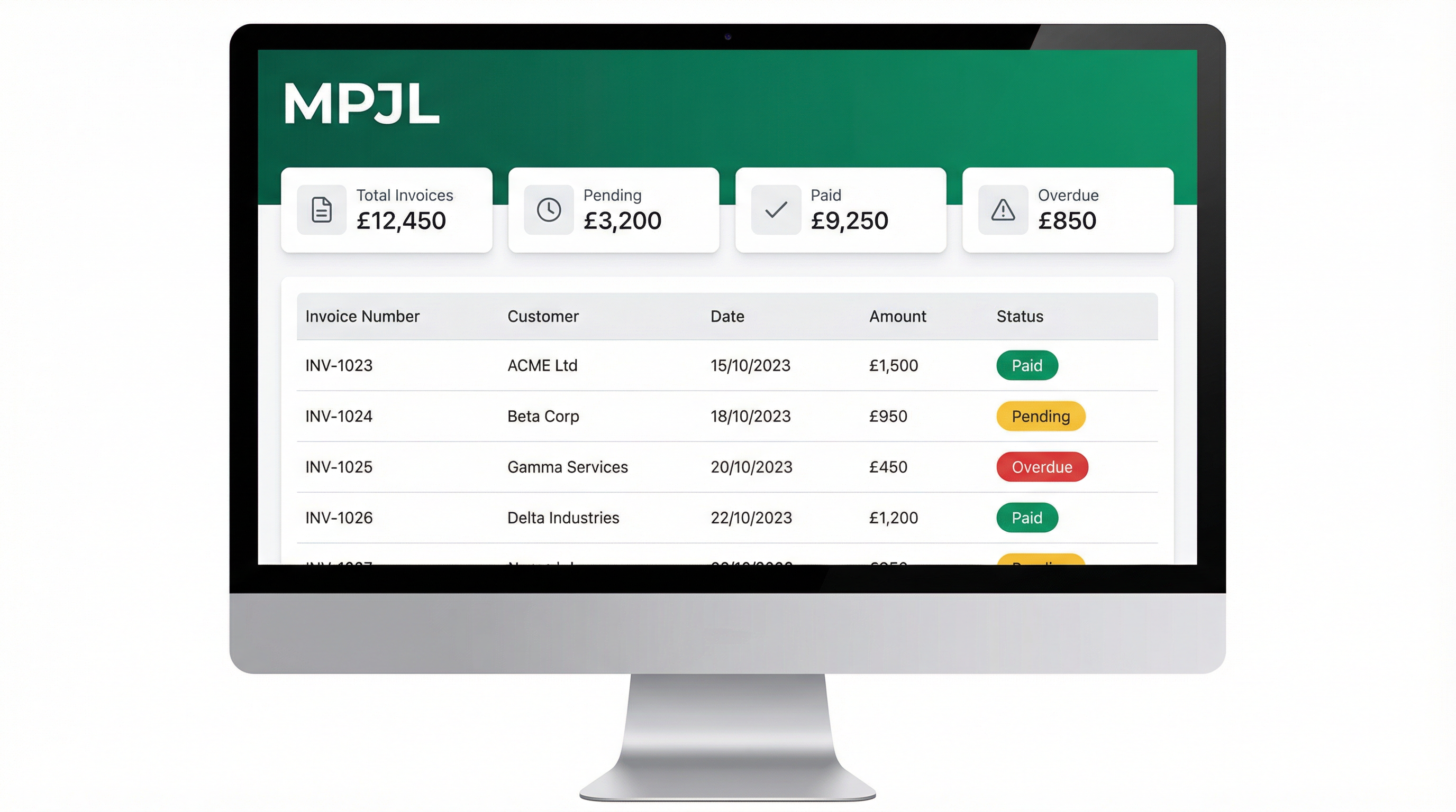 KaiInvoice dashboard